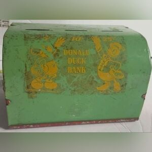 Rare Vintage 1940s General Metal Toy Product Donald Duck Coin Bank Canada